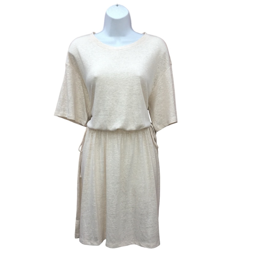 OLD NAVY Linen Blend Heather Oatmeal Side ties Dress - Women’s Large
